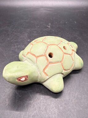 Vintage Terra Cotta Pottery Turtle Ocarina Whistle Flute Abya Yala Latin America